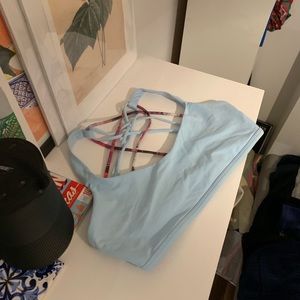 Sky blue Lululemon sports bra